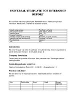 Prakses atskaite 'Universal template for internship report', 1.