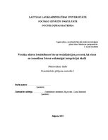 Referāts 'Vecāku aktīva iesaistīšanās bērna socializācijas procesā kā viens no iemesliem b', 1.