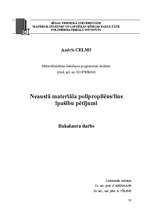 Referāts 'Neaustā materiāla polipropilēns/lins īpašību pētījumi', 1.