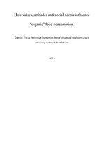 Eseja 'How Values, Attitudes and Social Norms Influence "Organic" Food Consumption', 1.