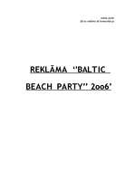 Referāts 'Reklāma "Baltic Beach Party 2006"', 1.