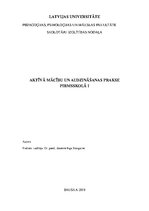 Prakses atskaite 'Aktīvā mācību un audzināšanas prakse pirmsskolā', 1.