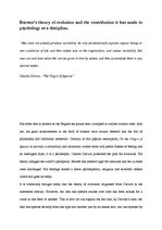 Eseja 'Darwin’s Theory of Evolution and the Contribution It Has Made to Psychology as a', 1.