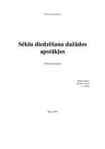 Konspekts 'Sēklu diedzēšana dažādos apstākļos', 1.