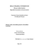 Konspekts 'Eiropas valstu ekonomika pasaules ekonomikas kontekstā', 1.
