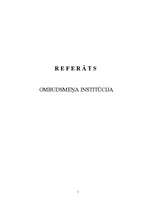 Referāts 'Ombudsmeņa institūcija', 1.