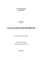 Referāts 'Valsts prezidenta loma likumdošanā', 1.