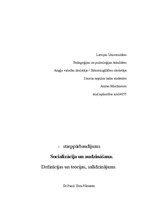 Konspekts 'Socializācija un audzināšana. Definīcijas, teorijas un to salīdzinājums', 1.