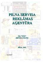 Biznesa plāns 'Pilna servisa reklāmas aģentūra', 1.