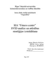 Referāts 'SIA "Fitness centrs" SVID analīze un attīstības stratēģijas izstrādāšana', 1.