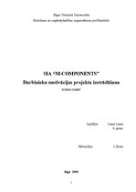 Referāts 'SIA "M-Components" darbinieku motivācijas projekta izstrādāšana', 1.