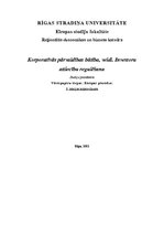 Konspekts 'Korporatīvās pārvaldības būtība, veidi. Investoru attiecību regulēšana', 1.