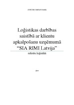 Konspekts 'Loģistikas darbības saistībā ar klientu apkalpošanu uzņēmumā "SIA Rimi Latvija"', 1.
