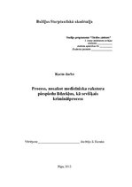 Referāts 'Process, nosakot medicīniska rakstura piespiedu līdzekļus, kā sevišķais krimināl', 1.