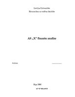Referāts 'A/s "X" finanšu analīze', 1.