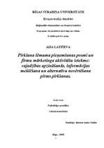 Konspekts 'Pirkšanas lēmuma pieņemšanas posmi un firmu mārketinga aktivitāšu ietekme', 1.