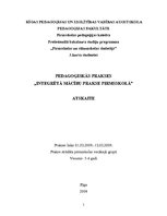 Prakses atskaite 'Integrētā mācību prakse pirmsskolā', 1.