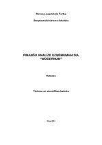 Referāts 'Finanšu analīze uzņēmumam SIA “Modernum”', 1.