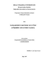 Konspekts 'Saskarsmes partneru kultūru atšķirību izpausmes saziņā', 1.