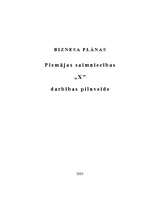 Biznesa plāns 'Piemājas saimniecība "X"', 1.