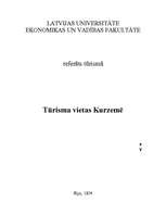 Referāts 'Tūrisms Kurzemē', 1.