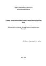 Referāts 'Eiropas Savienības un Latvijas sadarbības iespējas izglītības jomā', 1.