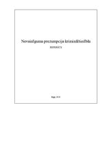 Referāts 'Nevainīguma prezumpcija krimināltiesībās', 1.