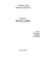 Referāts 'Sports un veselība', 1.