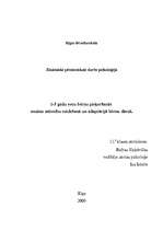 Referāts '1-3 gadus vecu bērnu pieķeršanās nozīme attiecību veidošanā un adaptācijā bērnu ', 1.