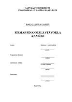 Diplomdarbs 'Uzņēmuma finansiālā stāvokļa analīze', 1.
