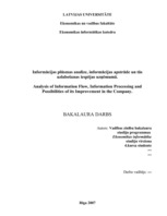 Diplomdarbs 'Informācijas plūsmas analīze, informācijas apstrāde un tās uzlabošanas iespējas ', 1.
