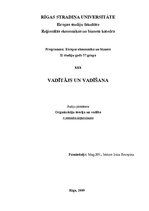 Konspekts 'Vadītājs un vadīšana', 1.