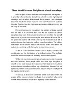 Eseja 'There Should Be More Discipline at Schools Nowadays', 1.