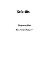Referāts 'Eksporta plāns SIA "NātreNature"', 1.