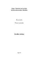 Referāts 'Kredītu sistēma', 1.