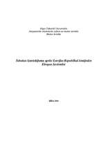 Referāts 'Tabakas izstrādājumu aprite, Latvijas Republikai iestājoties Eiropas Savienībā', 1.