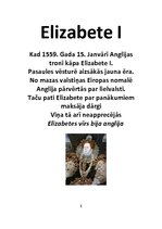 Referāts 'Elizabete I', 1.