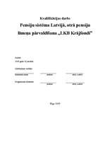 Referāts 'Pensiju sistēma Latvijā, otrā pensiju līmeņa pārvaldīšana "LKB Krājfondi"', 1.