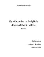 Referāts 'Jāņa Endzelīna nozīmīgākais devums latviešu valodā', 1.