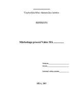 Referāts 'Mārketinga procesi uzņēmumā', 1.