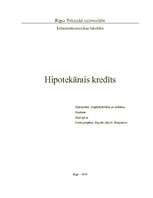 Referāts 'Hipotekārais kredīts', 1.
