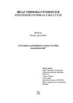 Referāts 'Transporta pakalpojumu nozīme Latvijas tautsaimniecībā', 1.