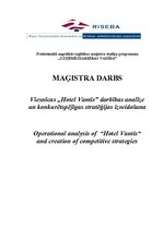Diplomdarbs 'Viesnīcas "Hotel Vantis" darbības analīze un konkurētspējīgas stratēģijas izveid', 1.