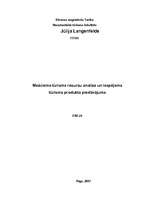 Eseja 'Mežciema tūrisma resursu analīze un iespējama tūrisma produkta piedāvājums', 1.
