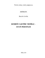 Referāts 'Romiešu saistību tiesības', 1.