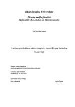 Diplomdarbs 'Latvijas apdrošināšanas sektora integrācija vienotā Eiropas Savienības finanšu t', 1.