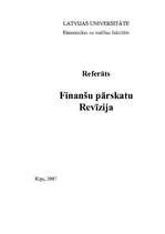 Referāts 'Finanšu pārskatu revīzija', 1.