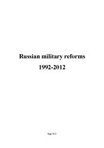 Eseja 'Russian Military Reforms', 1.