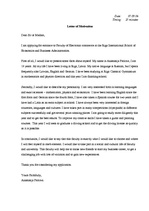 Eseja 'Letter of Motivation', 1.