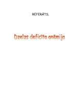 Referāts 'Dzelzs deficīta anēmija', 1.